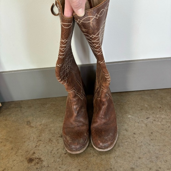 Brown Leather Knee-High Boots - Picture 3 of 14